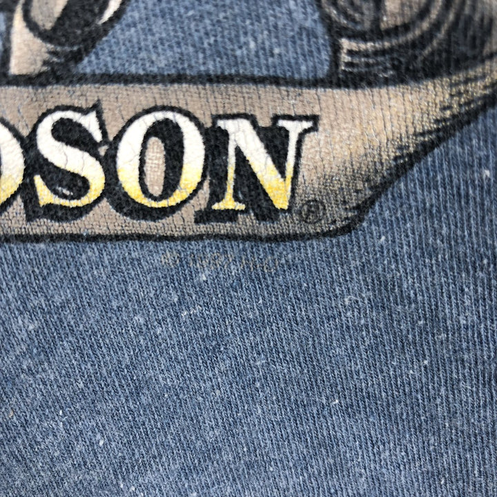 Harley-Davidson Motorcycle Bike T-shirt Made in USA Men's XL cotton Blue type light blue Vintage Second Hand