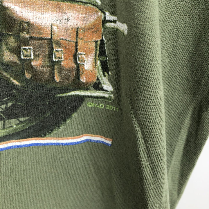 Harley-Davidson Pin-Up Girl Motorcycle Bike T-Shirt, Men's Size Small cotton green type yellow green Vintage Second Hand