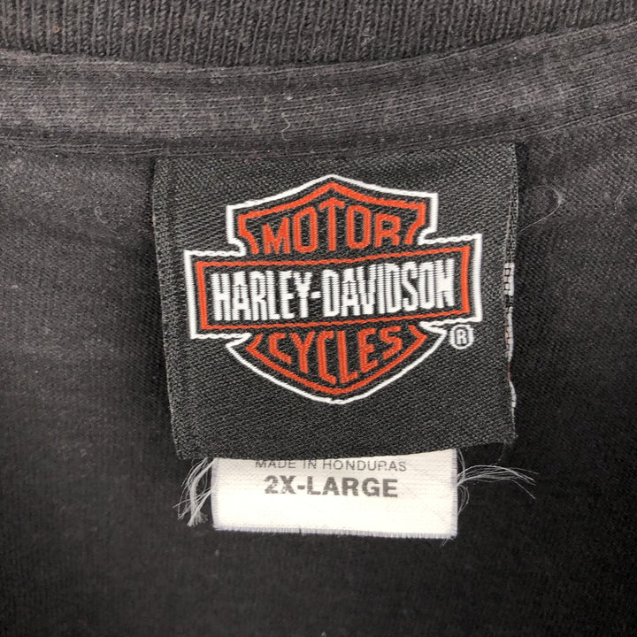 Harley-Davidson Fire Pattern Motorcycle Bike T-Shirt Men's XXL cotton black type Vintage Second Hand