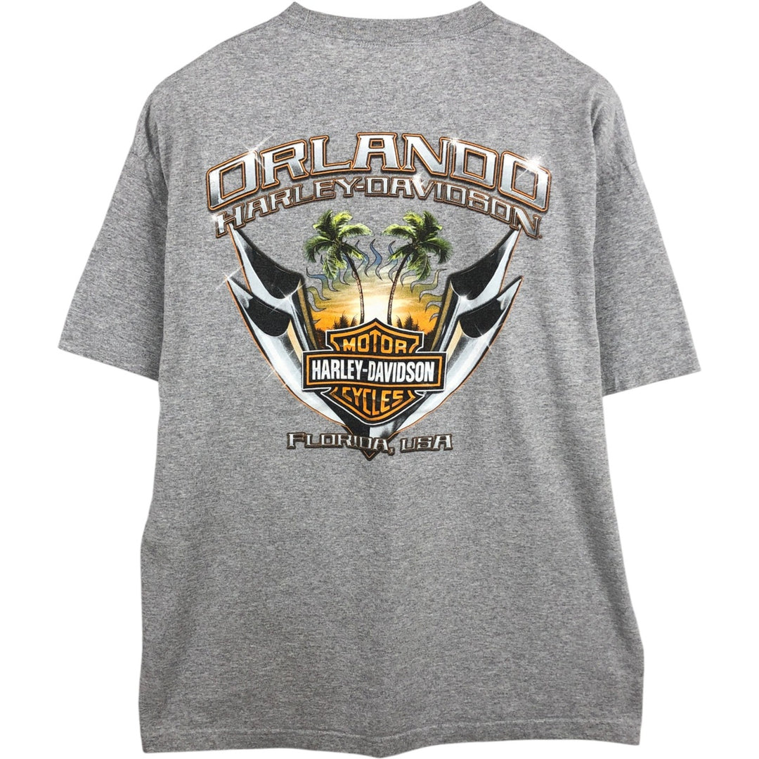 Harley-Davidson Motorcycle Bike T-shirt, Men's XL size unclear gray type Vintage Second Hand
