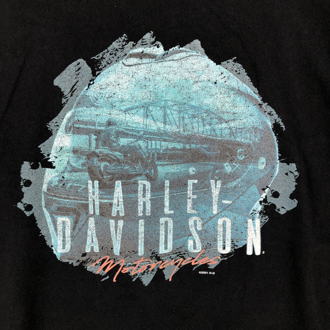 Harley-Davidson Eagle Pattern Motorcycle Bike T-shirt Men's XL cotton black type Vintage Second Hand