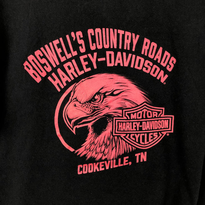 Harley-Davidson Eagle Pattern Motorcycle Bike T-shirt Men's XL cotton black type Vintage Second Hand