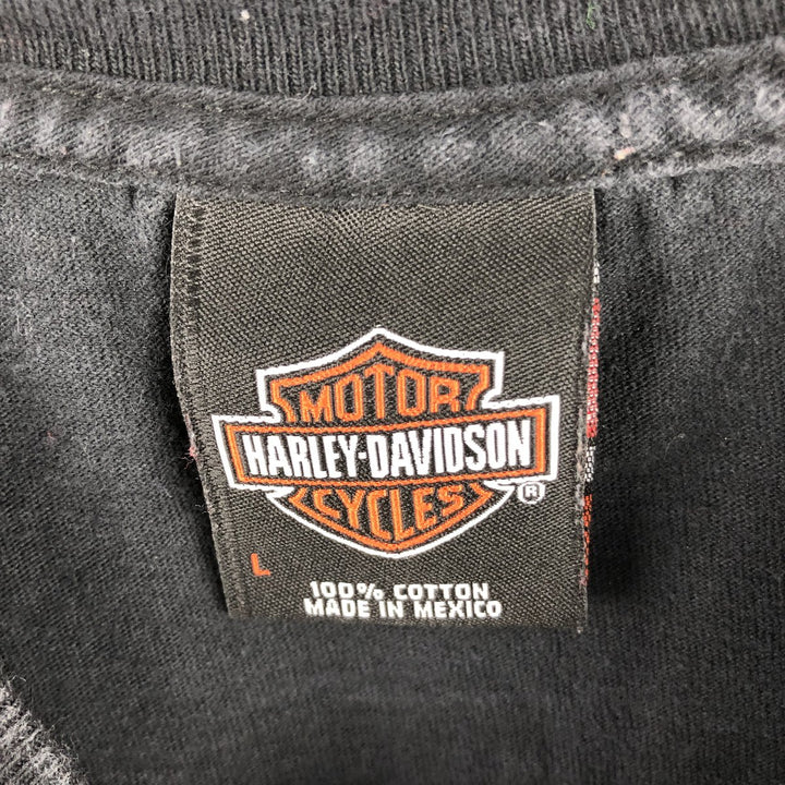 Harley-Davidson Skull Pattern Motorcycle Bike T-shirt Men's L size cotton black type Vintage Second Hand