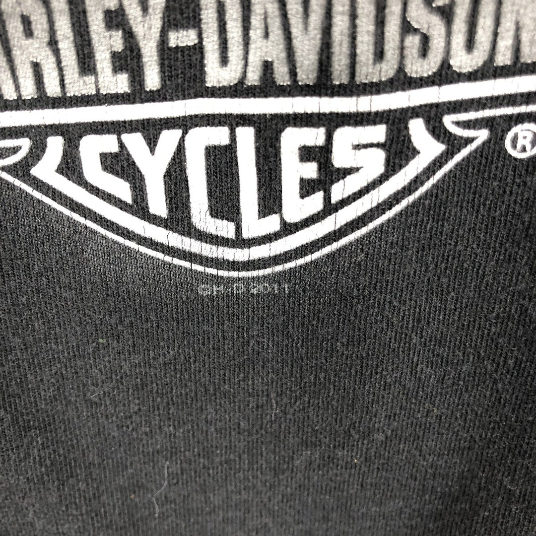 Harley-Davidson Skull Pattern Motorcycle Bike T-shirt Men's L size cotton black type Vintage Second Hand