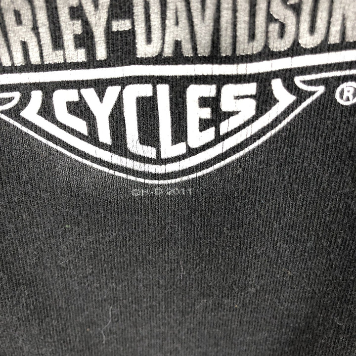 Harley-Davidson Skull Pattern Motorcycle Bike T-shirt Men's L size cotton black type Vintage Second Hand