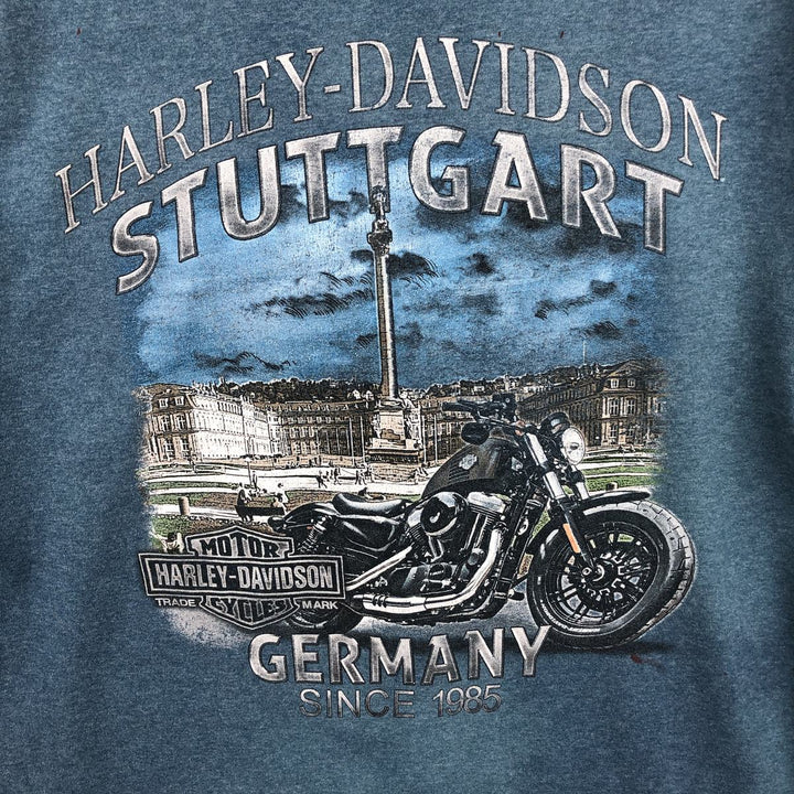 Harley-Davidson Stars and Stripes Motorcycle T-Shirt, Men's Size L cotton Blue type light blue Vintage Second Hand