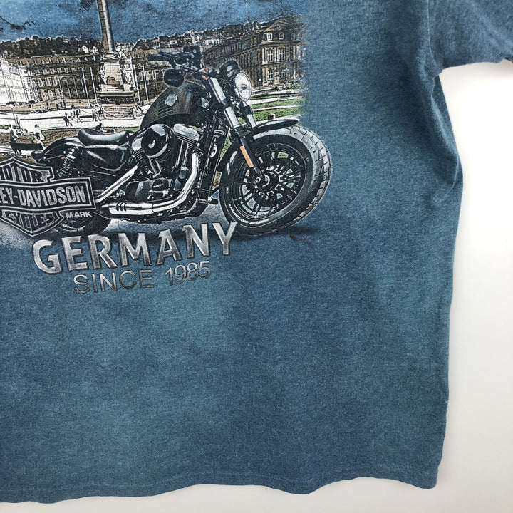 Harley-Davidson Stars and Stripes Motorcycle T-Shirt, Men's Size L cotton Blue type light blue Vintage Second Hand