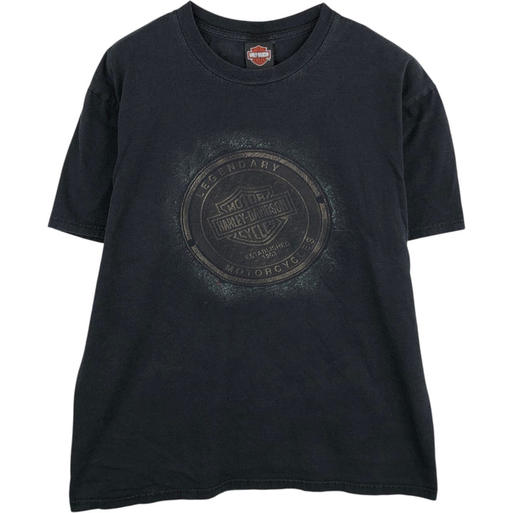 00'S Harley-Davidson Motorcycle Bike T-shirt Men's XL size cotton black type Vintage Second Hand