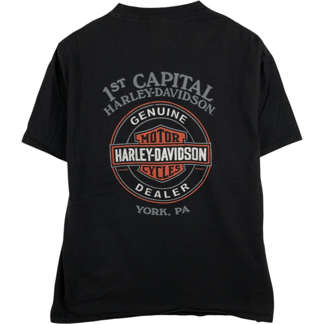 Harley-Davidson Motorcycle Bike T-shirt, Men's Size L cotton black type Vintage Second Hand