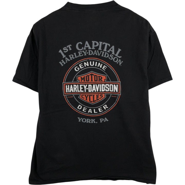Harley-Davidson Motorcycle Bike T-shirt, Men's Size L cotton black type Vintage Second Hand
