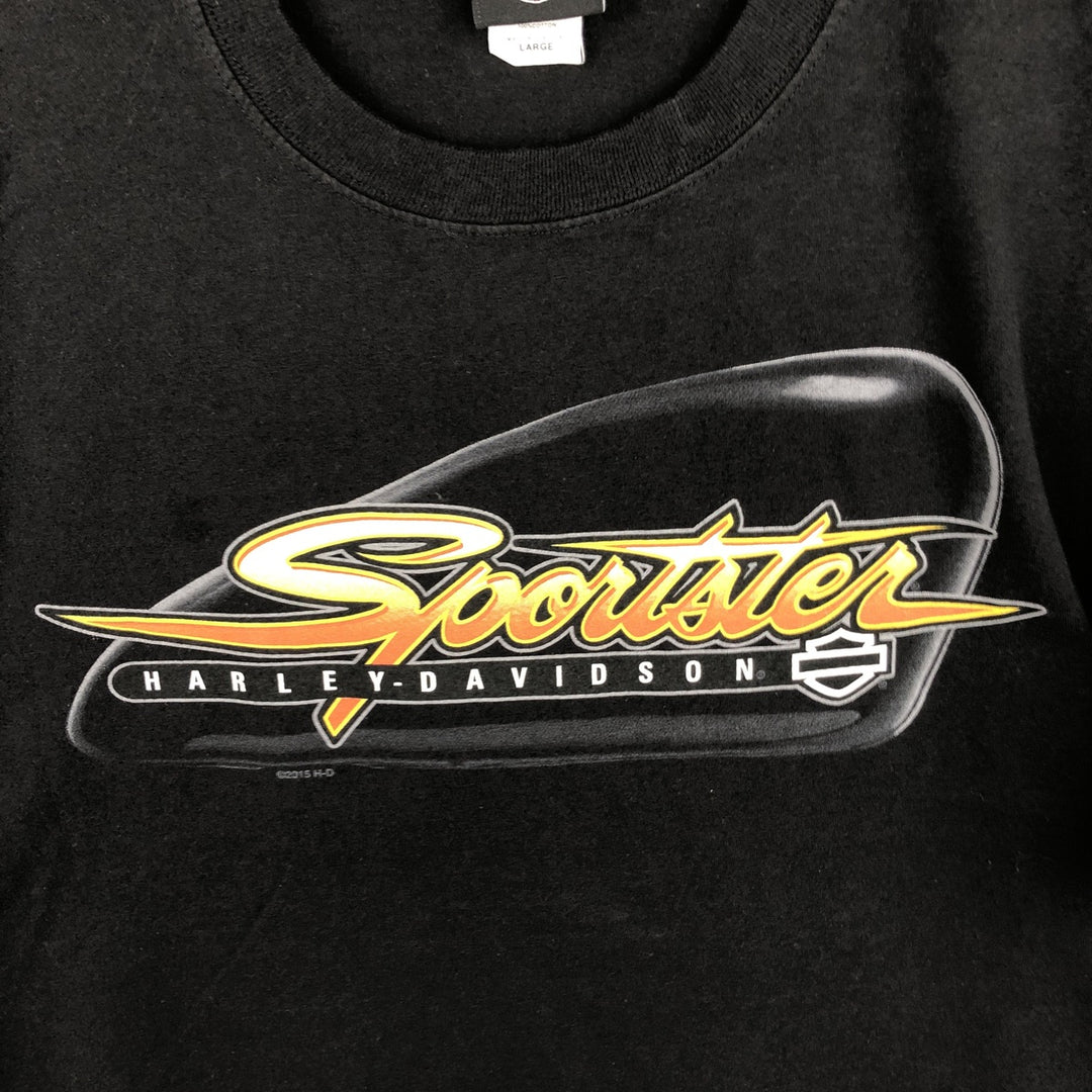 Harley-Davidson Motorcycle Bike T-shirt, Men's Size L cotton black type Vintage Second Hand