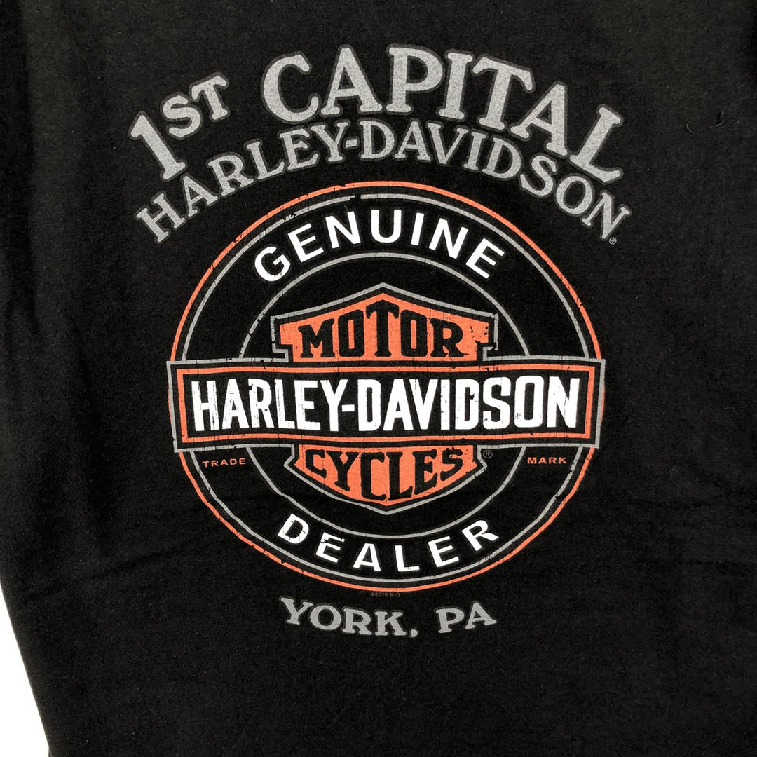 Harley-Davidson Motorcycle Bike T-shirt, Men's Size L cotton black type Vintage Second Hand