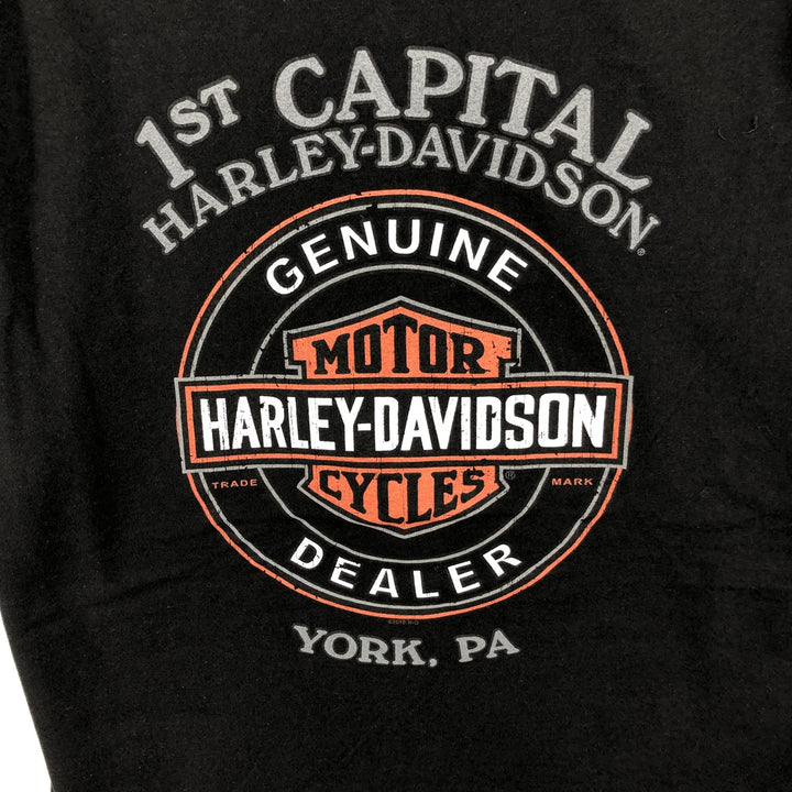 Harley-Davidson Motorcycle Bike T-shirt, Men's Size L cotton black type Vintage Second Hand