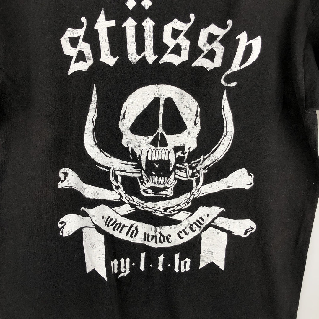 Stussy Skull Pattern Surf Skate T-Shirt (Men's Size M) cotton black type Vintage Second Hand