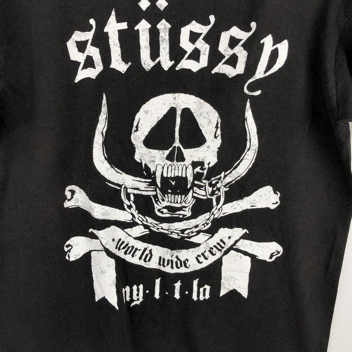 Stussy Skull Pattern Surf Skate T-Shirt (Men's Size M) cotton black type Vintage Second Hand