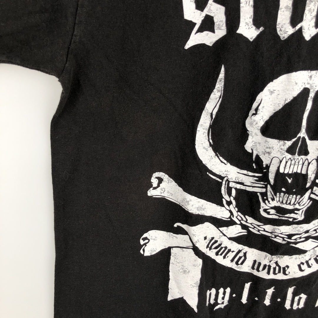 Stussy Skull Pattern Surf Skate T-Shirt (Men's Size M) cotton black type Vintage Second Hand