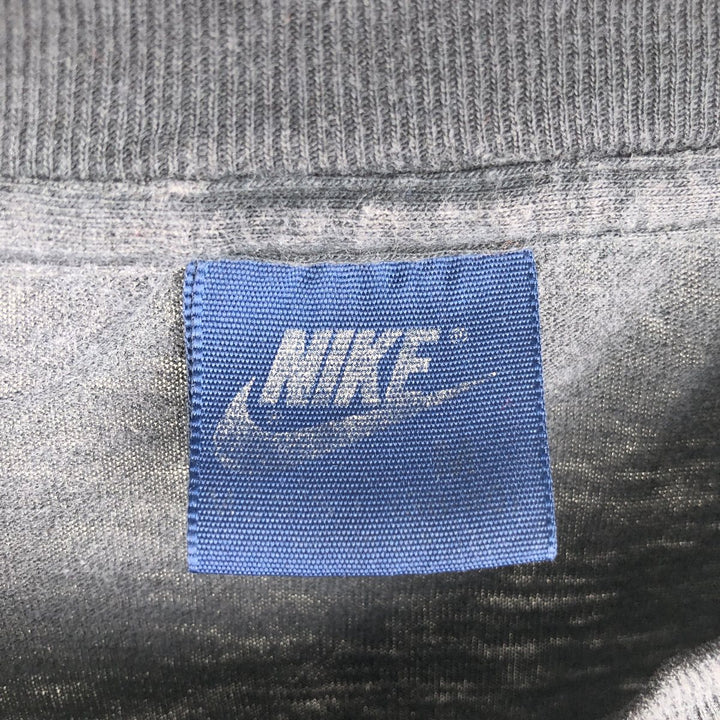 80'S Nike Navy Tag Logo Print T-Shirt, Men's Size XL (Equivalent), Vintage cotton Charcoal Vintage Second Hand