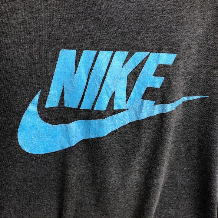 80'S Nike Navy Tag Logo Print T-Shirt, Men's Size XL (Equivalent), Vintage cotton Charcoal Vintage Second Hand