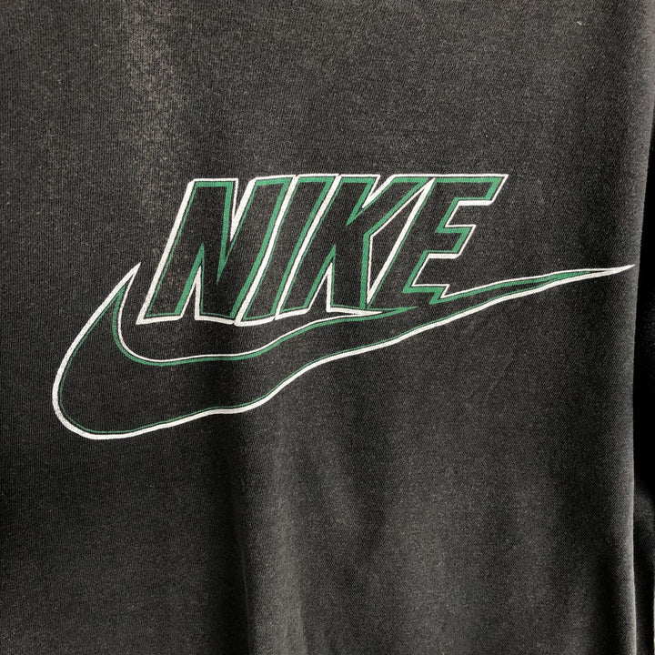 1980'S Nike Navy Tag Logo Print T-Shirt, Made in England, Men's Size M (approx.), Vintage polyester black type Vintage Second Hand