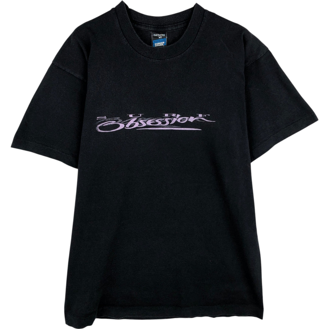 SCREEN STARS PREMIUM Sports Print T-Shirt, Men's Size M (equivalent) cotton black type Vintage Second Hand