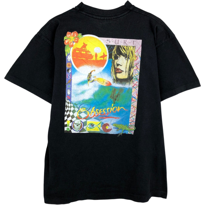 SCREEN STARS PREMIUM Sports Print T-Shirt, Men's Size M (equivalent) cotton black type Vintage Second Hand