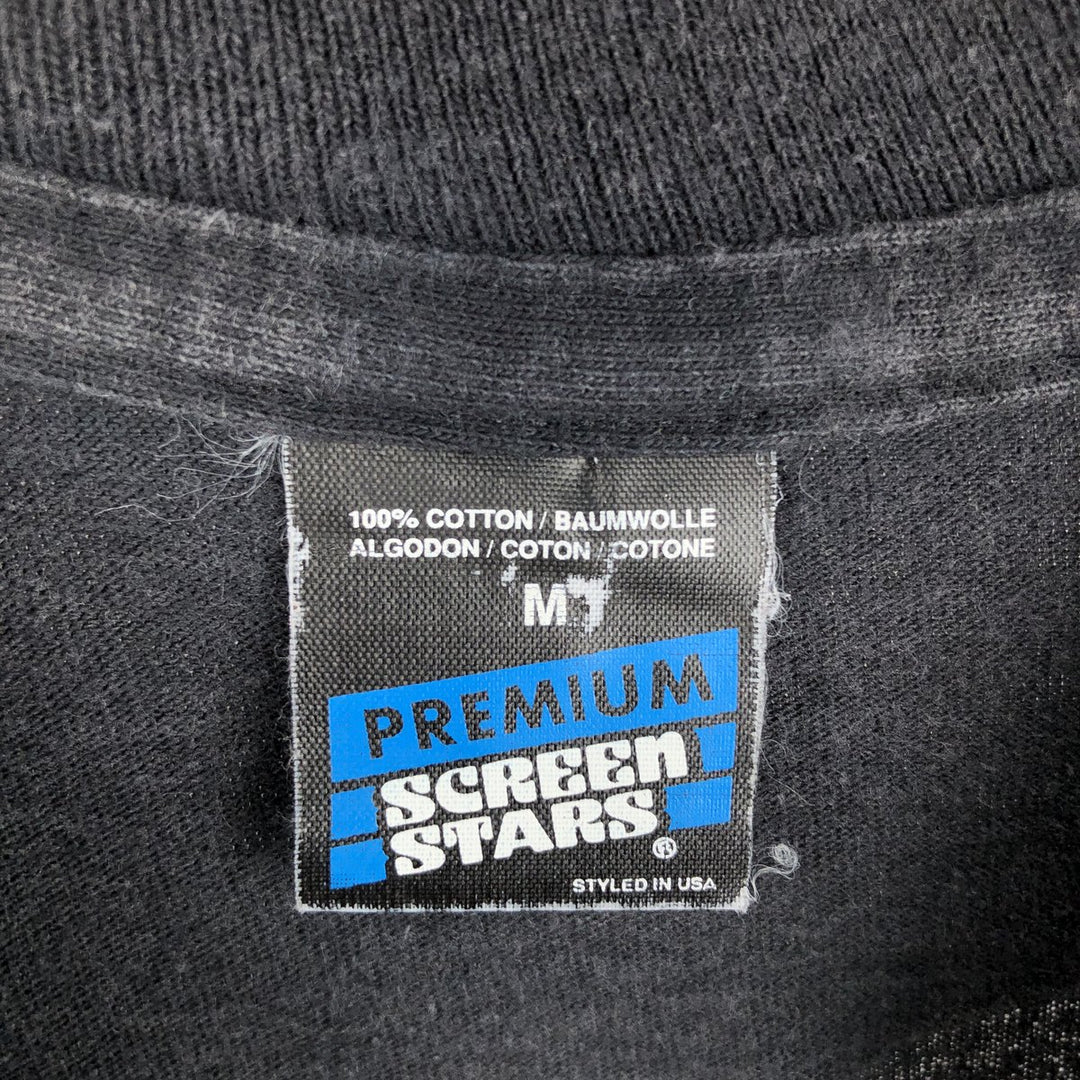 SCREEN STARS PREMIUM Sports Print T-Shirt, Men's Size M (equivalent) cotton black type Vintage Second Hand