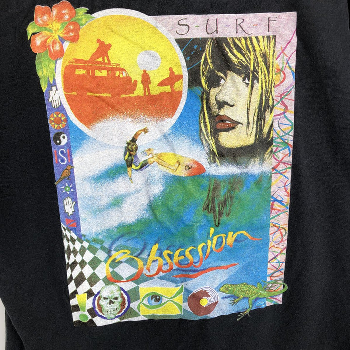 SCREEN STARS PREMIUM Sports Print T-Shirt, Men's Size M (equivalent) cotton black type Vintage Second Hand