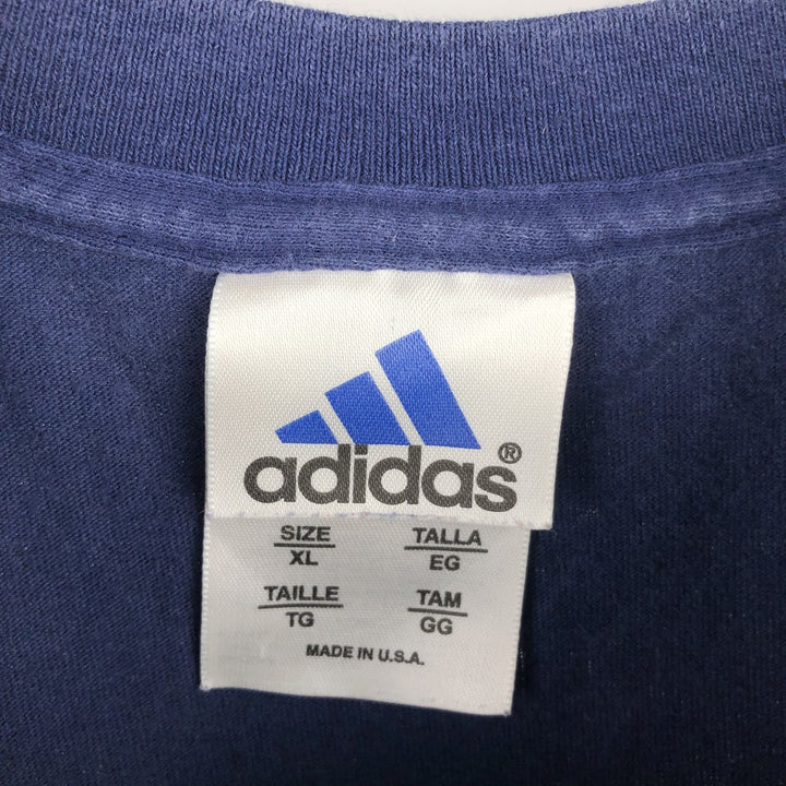 Adidas logo print T-shirt, Made in USA, Men's XL cotton blue type Vintage Second Hand