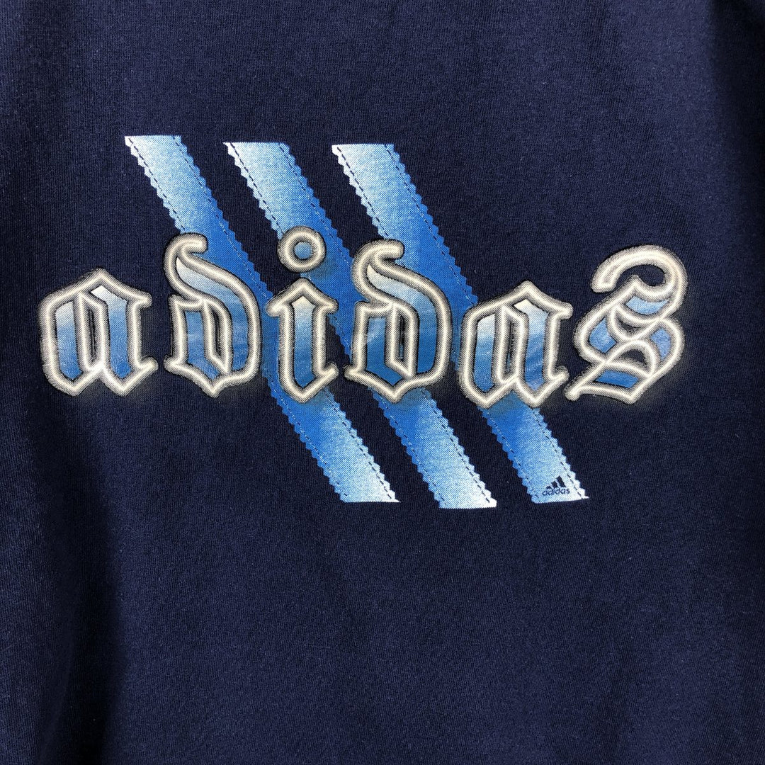 Adidas logo print T-shirt, Made in USA, Men's XL cotton blue type Vintage Second Hand