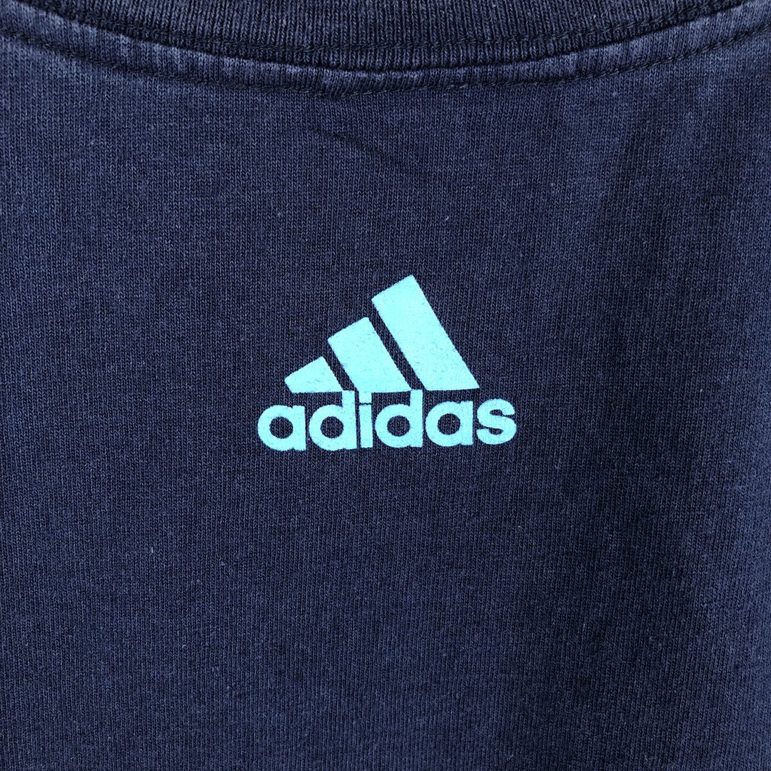 Adidas logo print T-shirt, Made in USA, Men's XL cotton blue type Vintage Second Hand