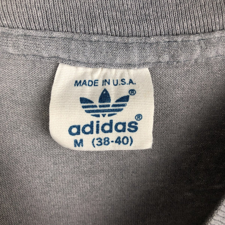 80'S Adidas Trefoil Logo Print T-Shirt, Made in USA, Men's Size M (approx.), Vintage cotton gray type Vintage Second Hand