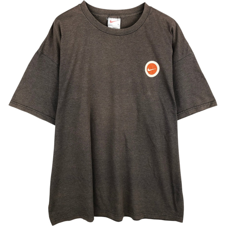 90'S Nike Logo Print T-Shirt Made in USA Men's XL Vintage cotton brown type Vintage Second Hand