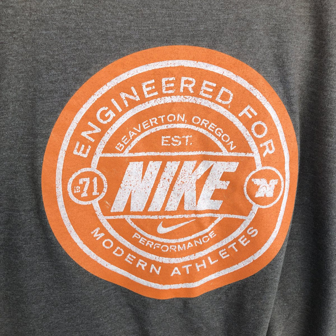 90'S Nike Logo Print T-Shirt Made in USA Men's XL Vintage cotton brown type Vintage Second Hand