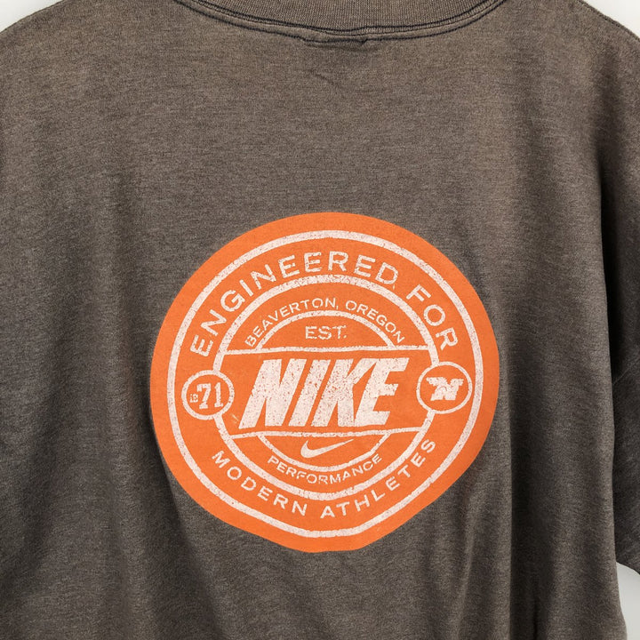 90'S Nike Logo Print T-Shirt Made in USA Men's XL Vintage cotton brown type Vintage Second Hand