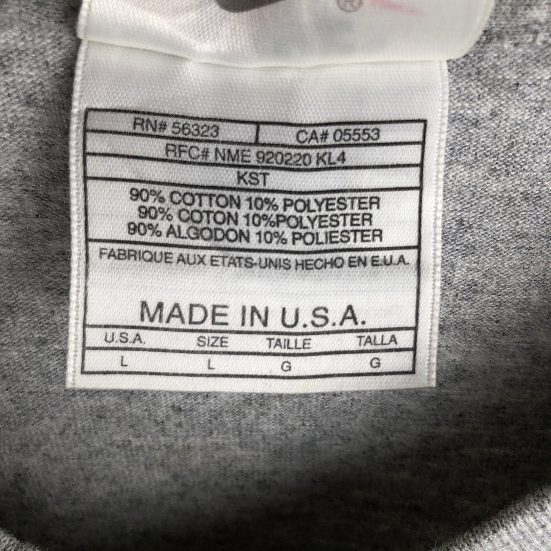 90'S Nike V-neck one-point logo T-shirt, made in the USA, men's size L, vintage cotton white type Vintage Second Hand