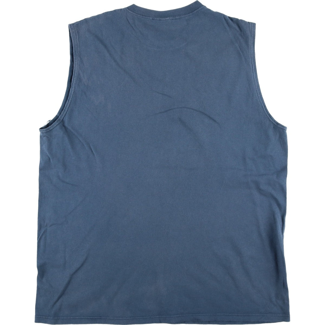Adidas sleeveless t-shirt with a single logo, men's size XL. cotton Purple type blue-purple Vintage Second Hand