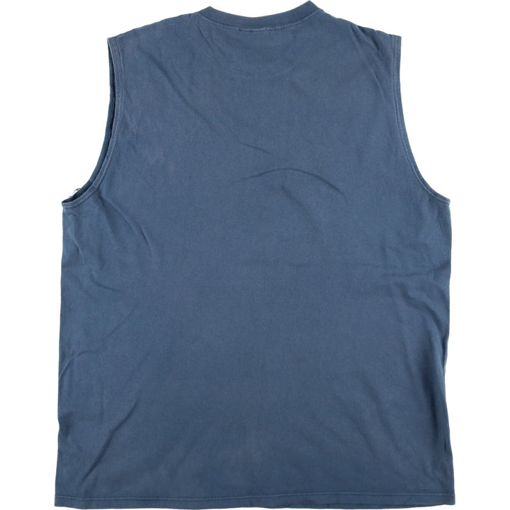 Adidas sleeveless t-shirt with a single logo, men's size XL. cotton Purple type blue-purple Vintage Second Hand