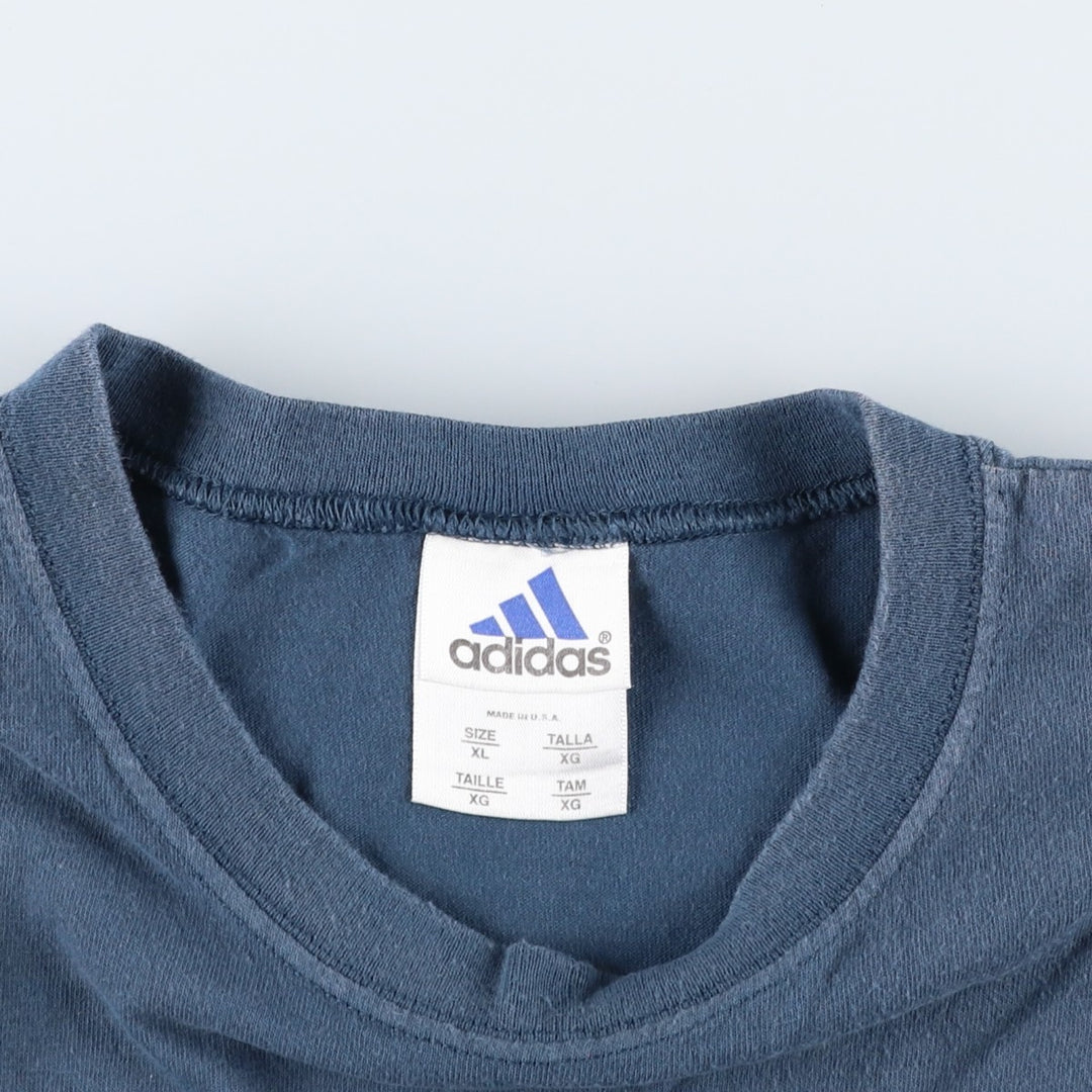 Adidas sleeveless t-shirt with a single logo, men's size XL. cotton Purple type blue-purple Vintage Second Hand