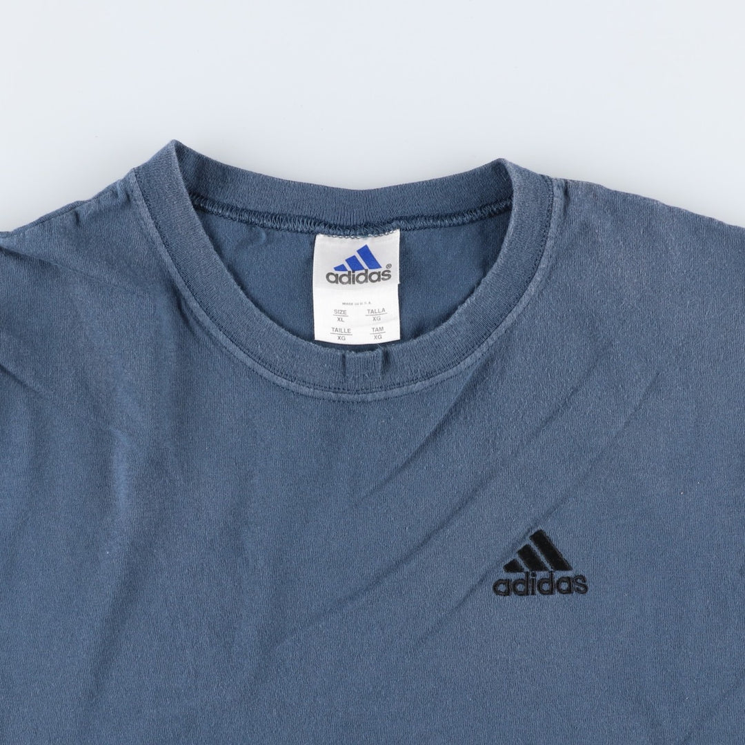 Adidas sleeveless t-shirt with a single logo, men's size XL. cotton Purple type blue-purple Vintage Second Hand