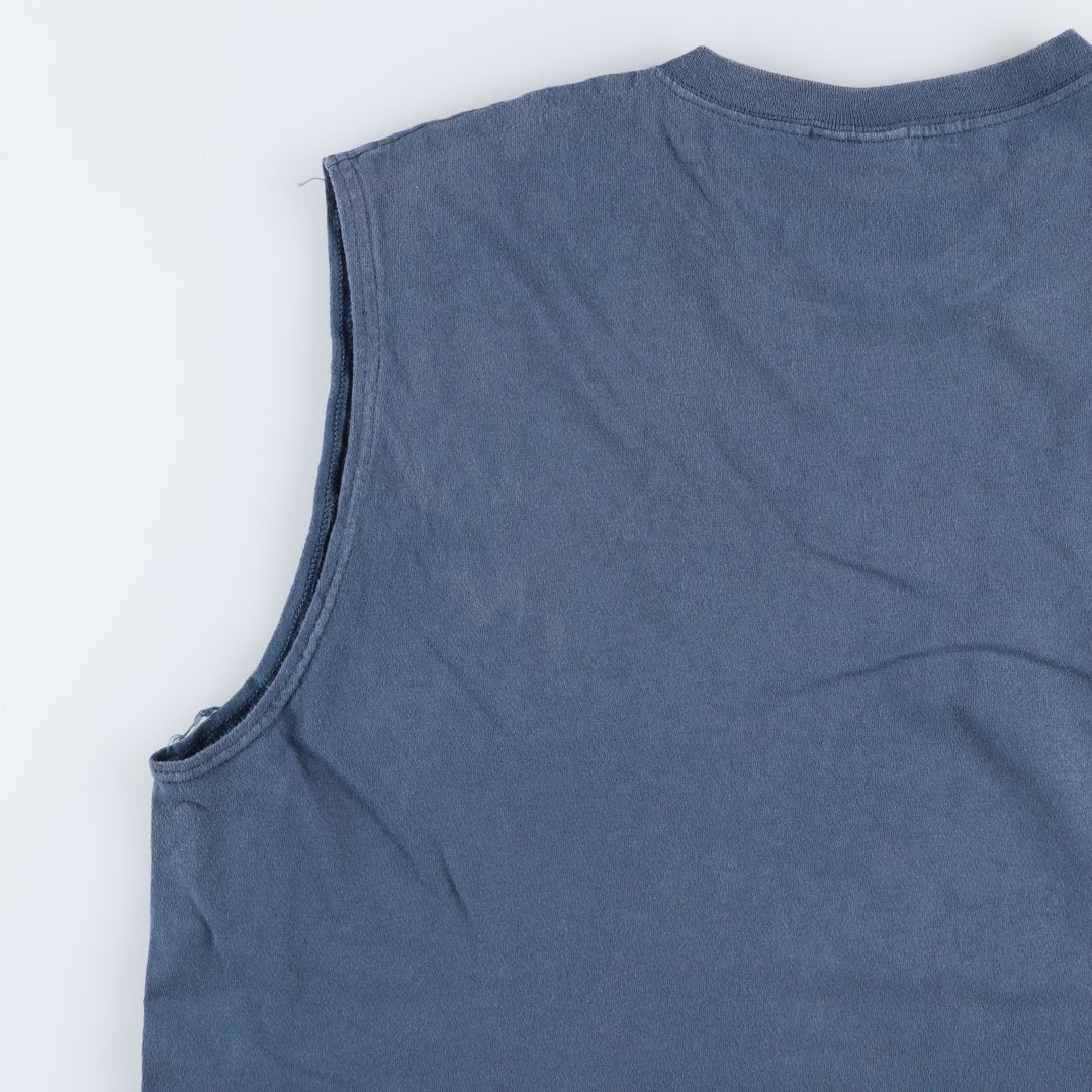 Adidas sleeveless t-shirt with a single logo, men's size XL. cotton Purple type blue-purple Vintage Second Hand