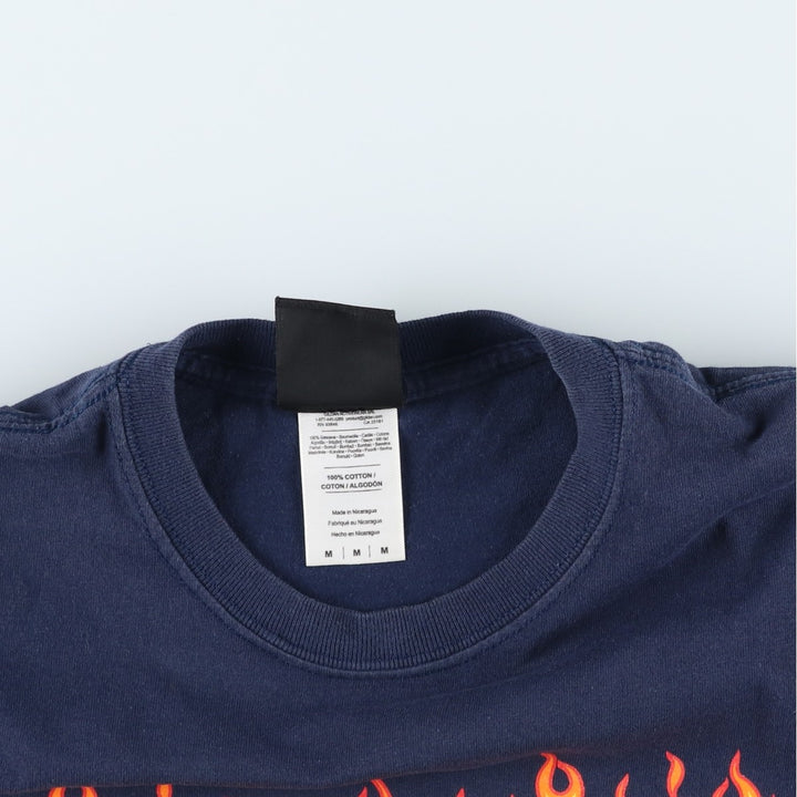 Thrasher Fire Pattern Surf Skate T-Shirt, Men's M cotton black type Vintage Second Hand
