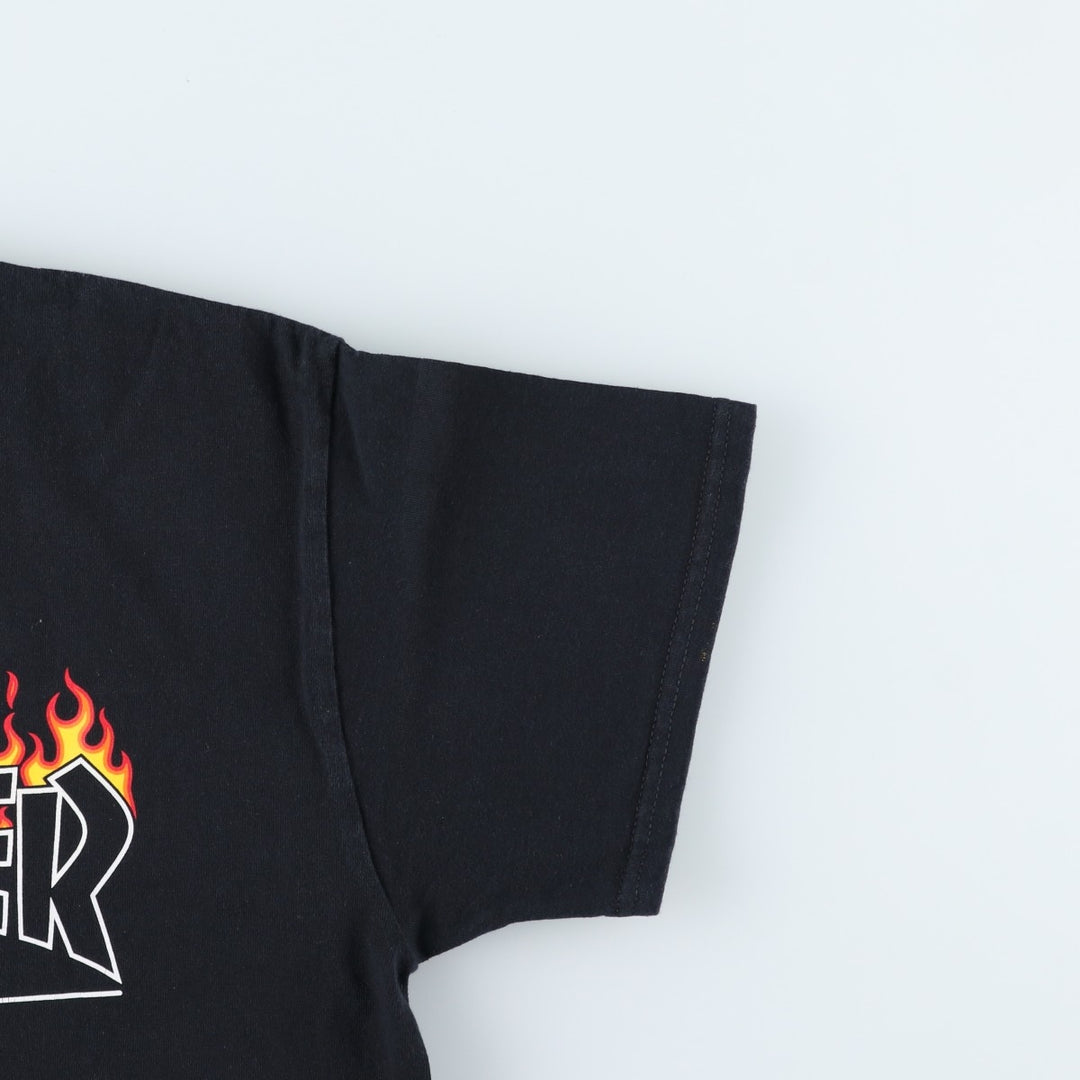 Thrasher Fire Pattern Surf Skate T-Shirt, Men's M cotton black type Vintage Second Hand