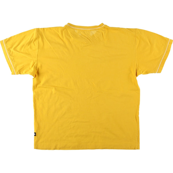 Puma logo T-shirt, men's size M (approx.) cotton yellow type Vintage Second Hand