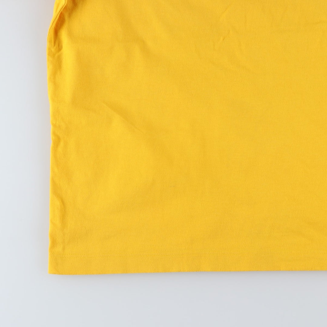 Puma logo T-shirt, men's size M (approx.) cotton yellow type Vintage Second Hand