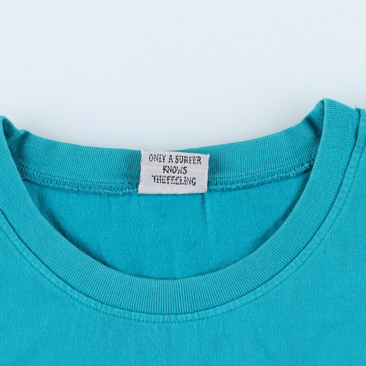 Billabong sleeveless logo print t-shirt, men's size XL (approx.) cotton turquoise blue Vintage Second Hand