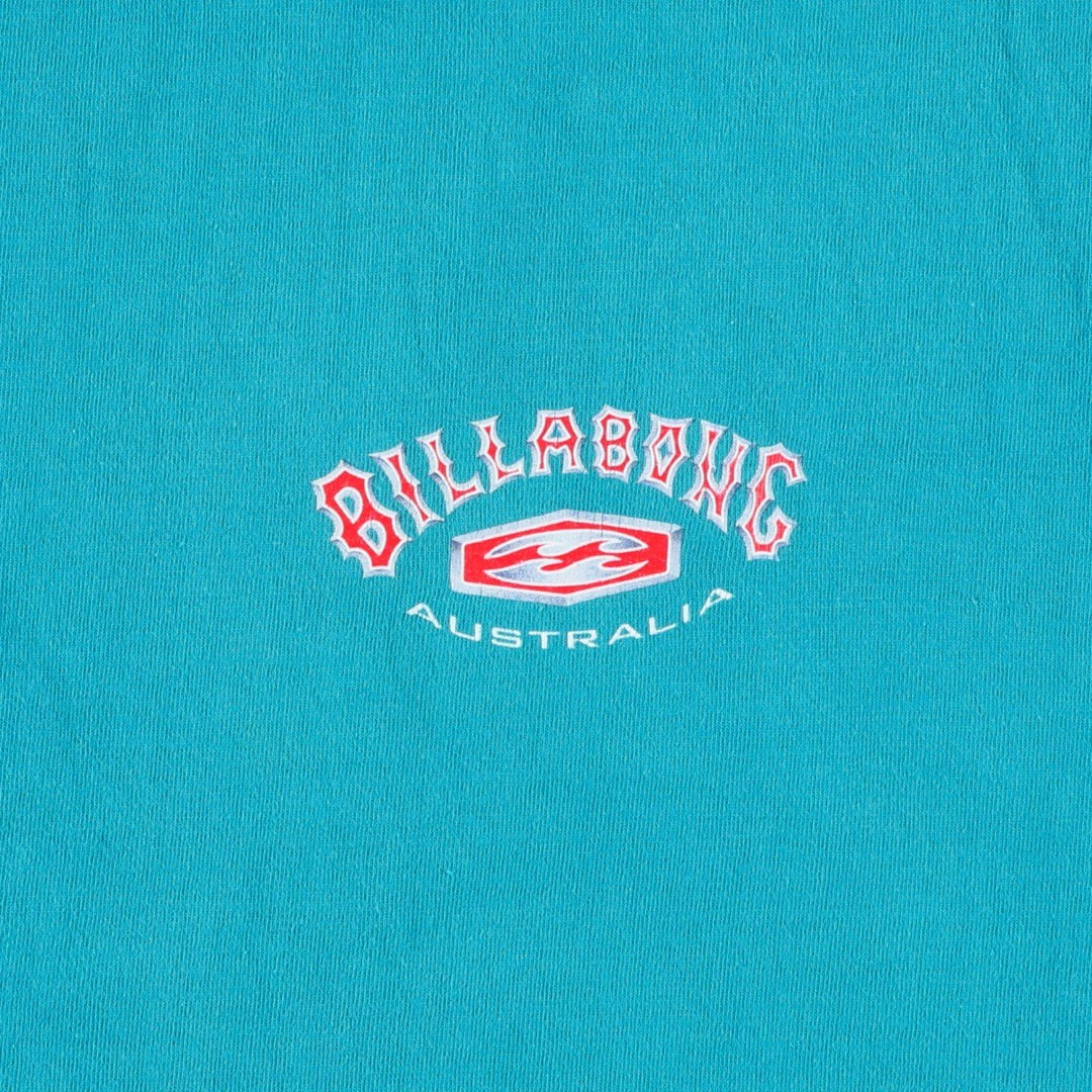 Billabong sleeveless logo print t-shirt, men's size XL (approx.) cotton turquoise blue Vintage Second Hand