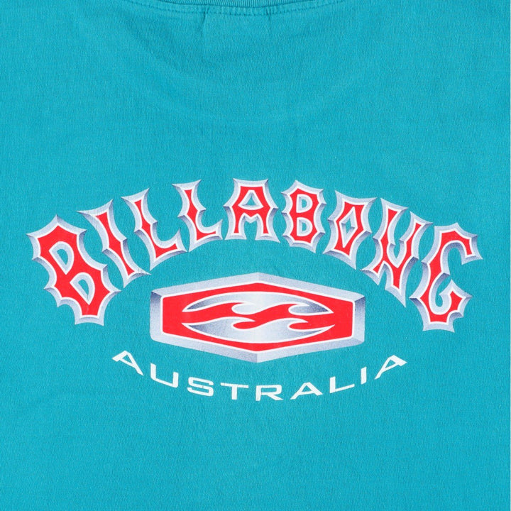 Billabong sleeveless logo print t-shirt, men's size XL (approx.) cotton turquoise blue Vintage Second Hand