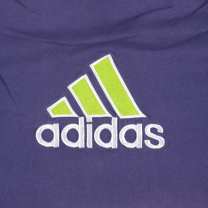 Adidas logo print T-shirt, men's XL size unclear navy blue type Vintage Second Hand