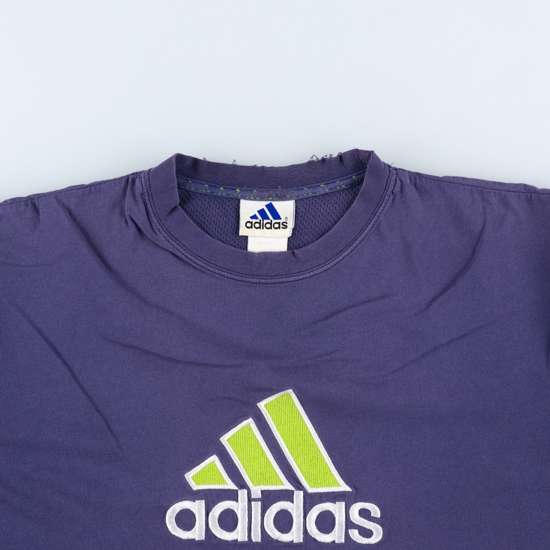 Adidas logo print T-shirt, men's XL size unclear navy blue type Vintage Second Hand