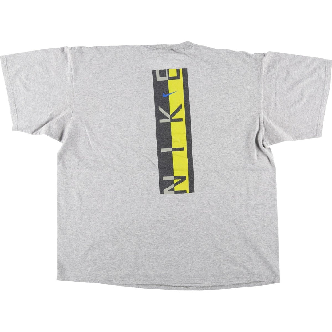 90'S Nike logo print T-shirt, men's XXL size, vintage unclear gray type Vintage Second Hand